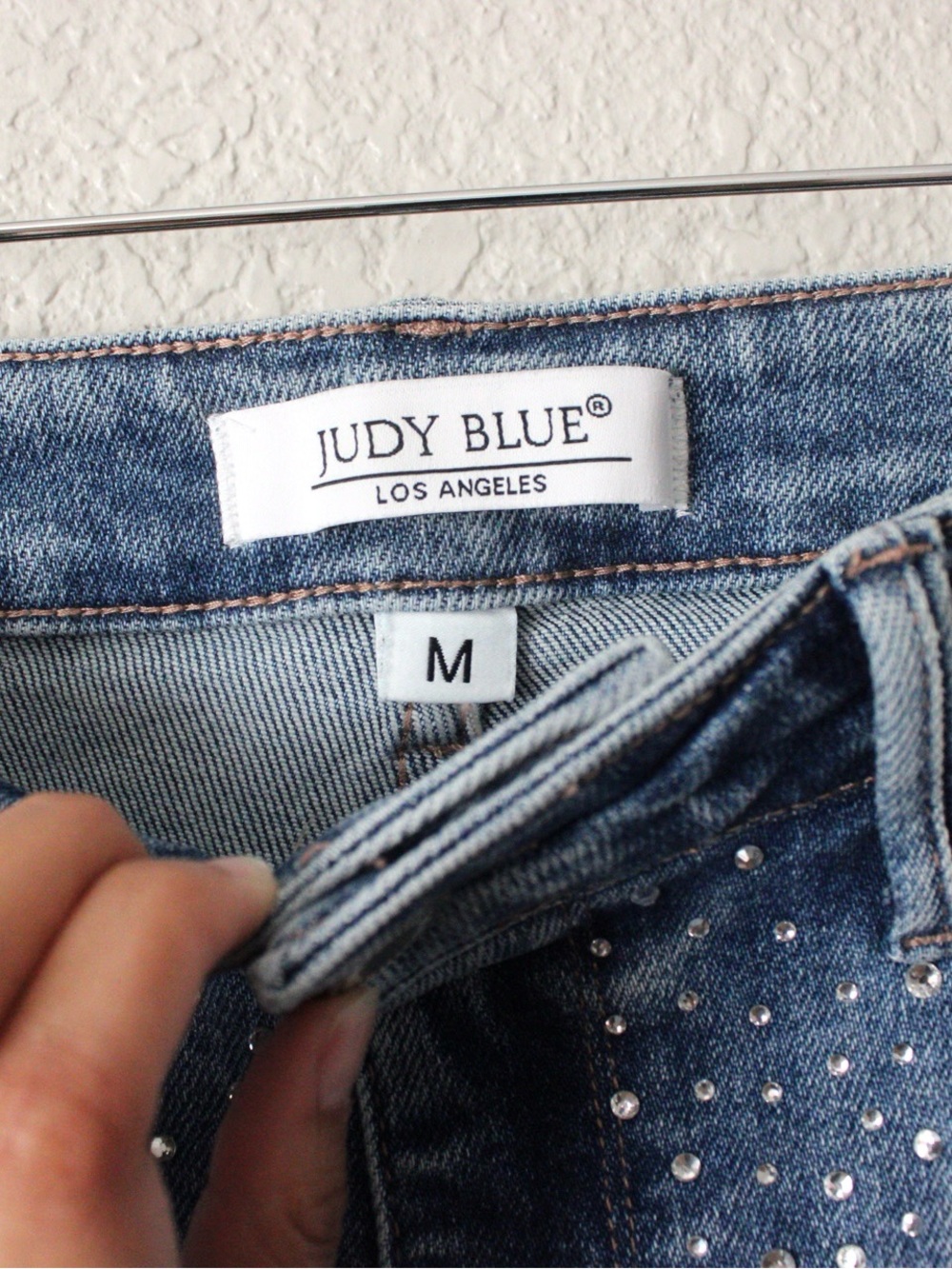 Judy Blue Rhinestone High Rise Shorts - Picture 6 of 6
